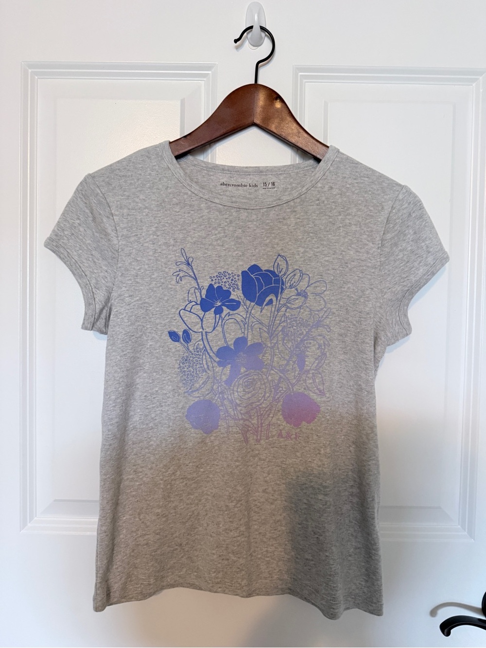 abercrombie kids Light Gray Crewneck Tee